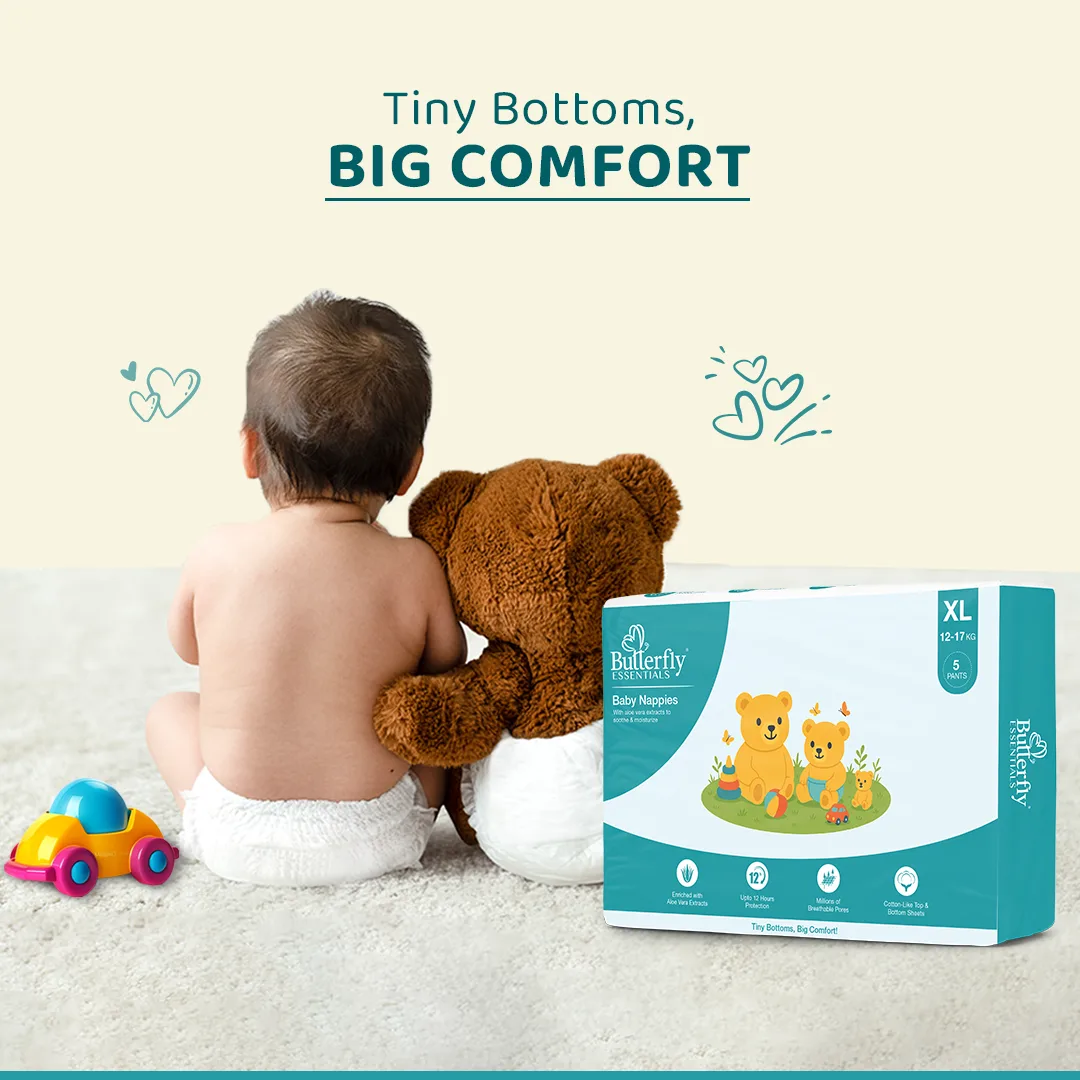 Baby Diapers – All-Day Dryness and Aloe Vera Care - Extra Large (XL) view 2