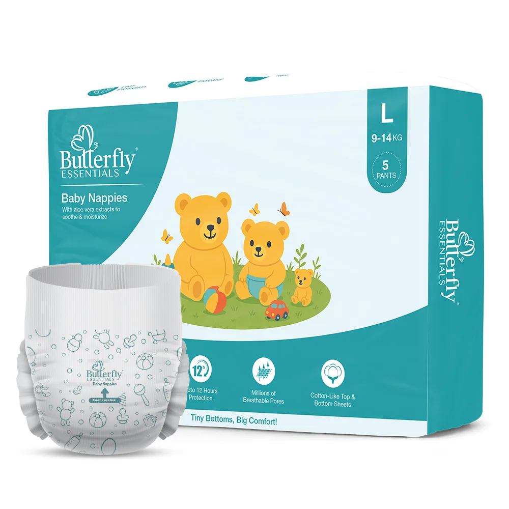 Baby Diapers – All-Day Dryness and Aloe Vera Care - Large